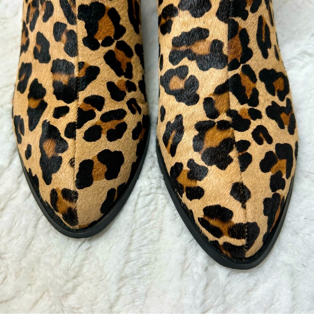Steve Madden PALACE LEOPARD Calf Hair Leopard Print Cuban Heel Ankle Booties - Picture 7 of 12
